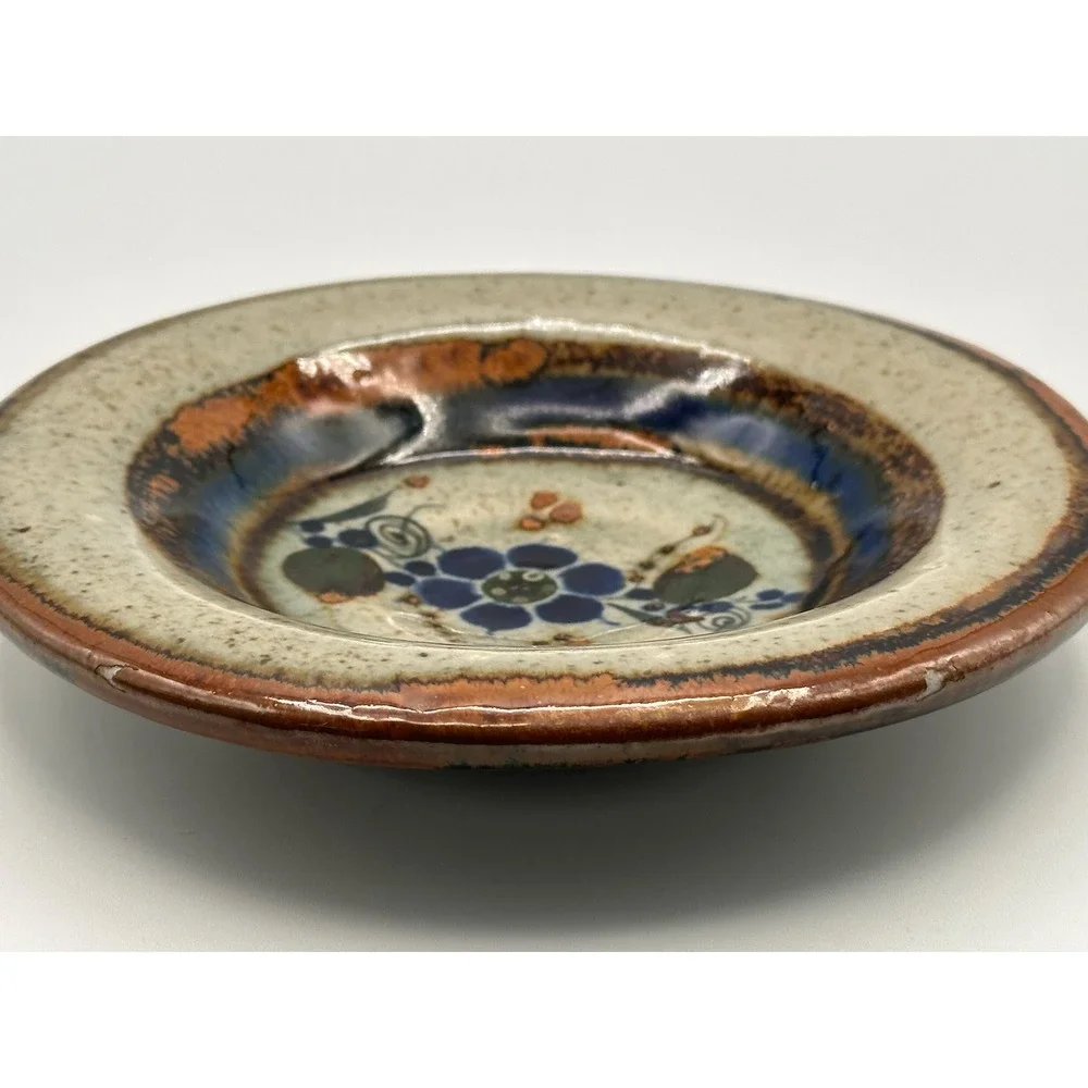 Hand-painted Mexican Decorative Plate Folk Art Floral Design